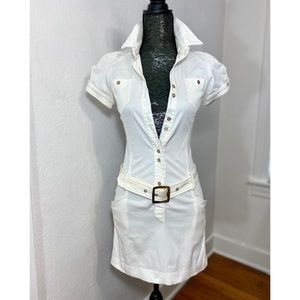 Peg White Cotton Stretch Mini Dress with Bely Made in Italy Sz 42